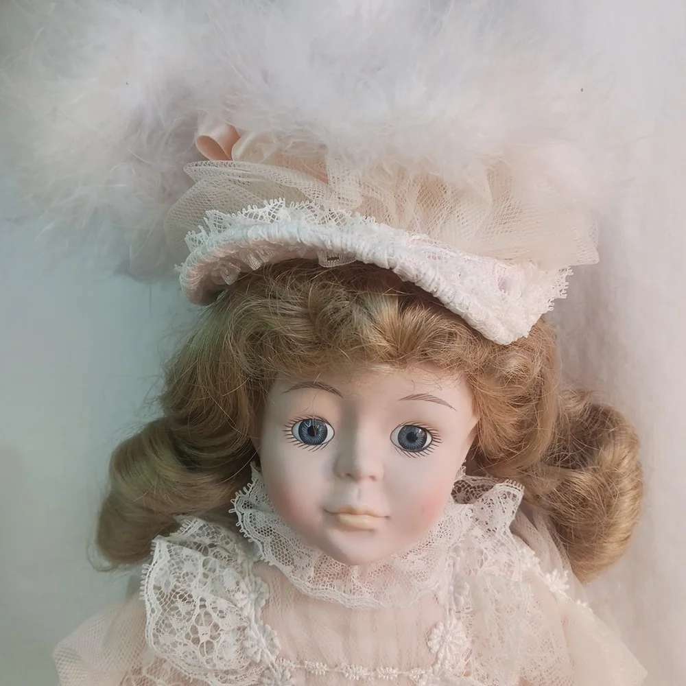 Vintage 1980s Bradley's Collectible Porcelain Doll 18
